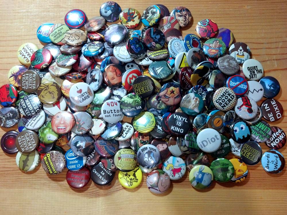 Grab Bag - Pop Culture Buttons (30pack, 100pack) - Crazed Lemming